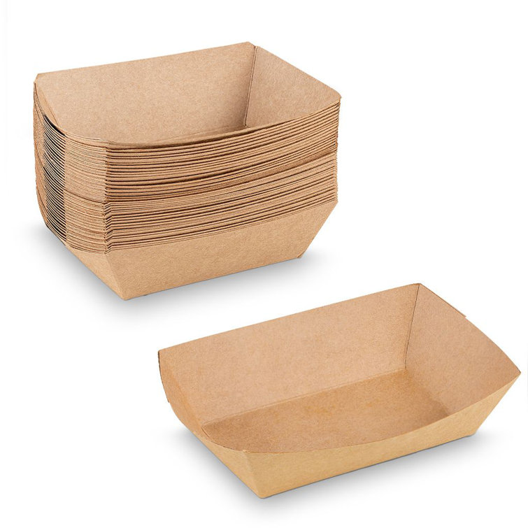 MT Products 2 lb Brown Paper Food Trays / Small Paper Boats Wayfair